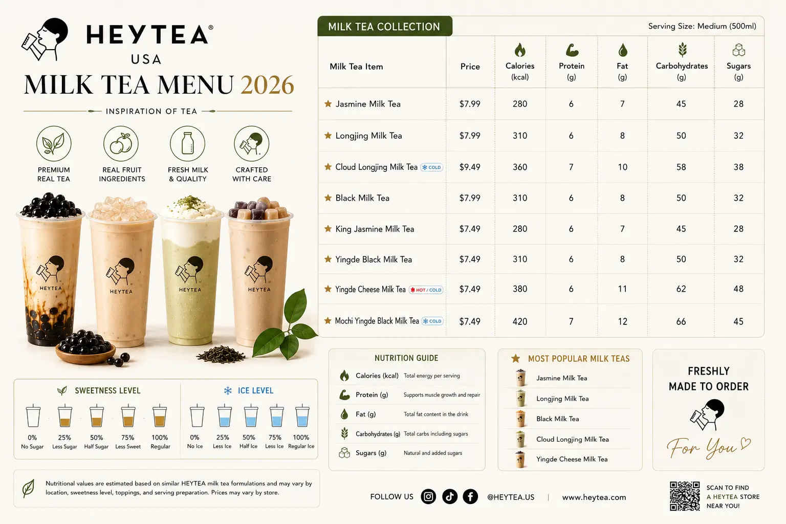 Milk Tea HeyTea Milk Menu