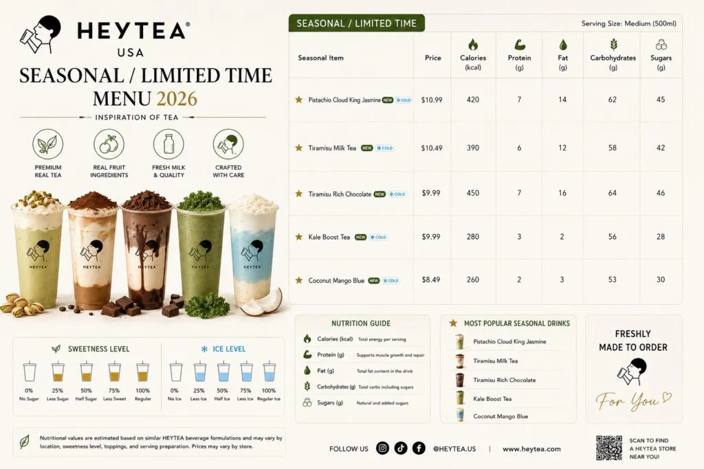 HeyTea In Season HeyTea In Season Menu