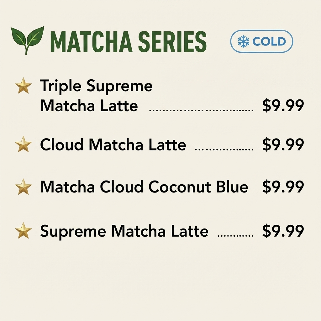 HeyTea Menu Matcha Series