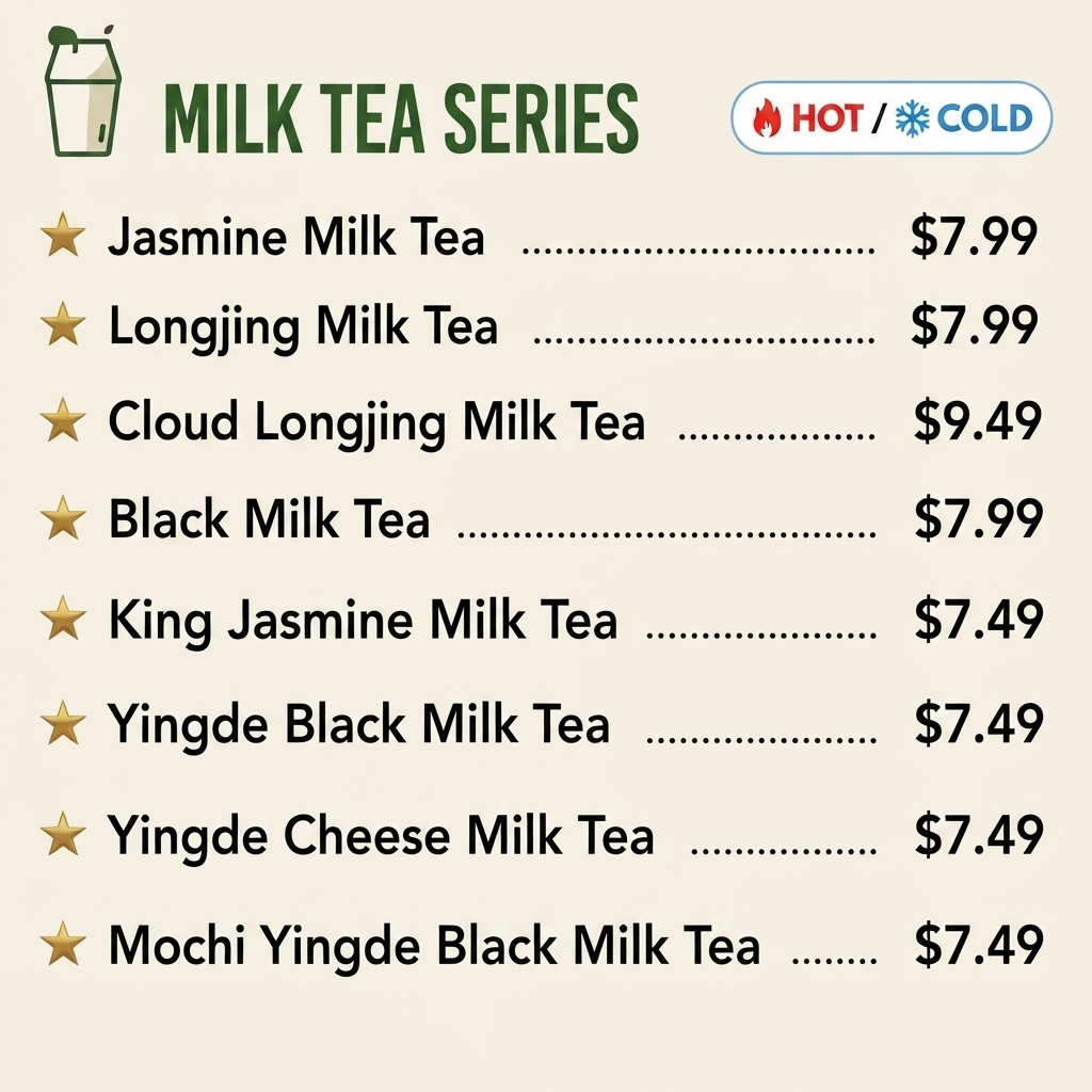 HeyTea Menu Milk Series