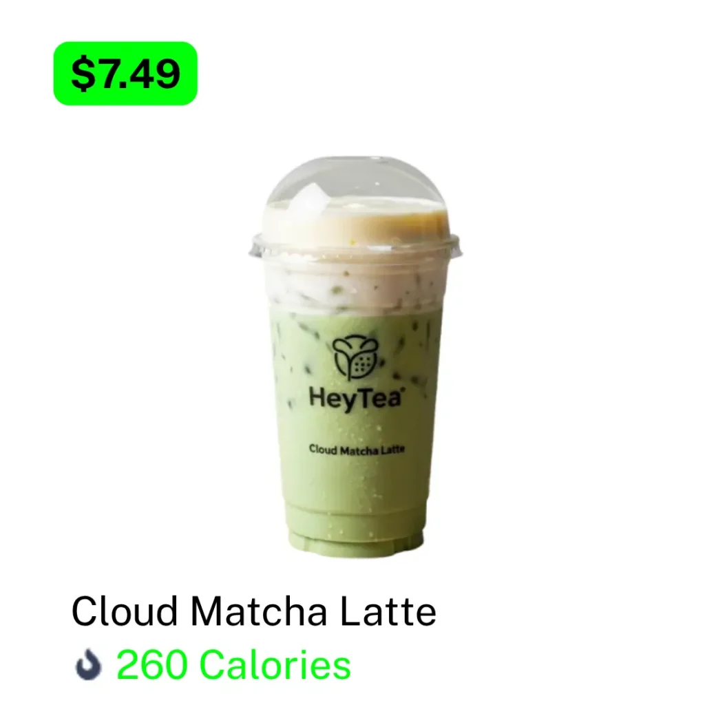 Heytea Matcha Menu HeyTea Cloud Matcha Latte