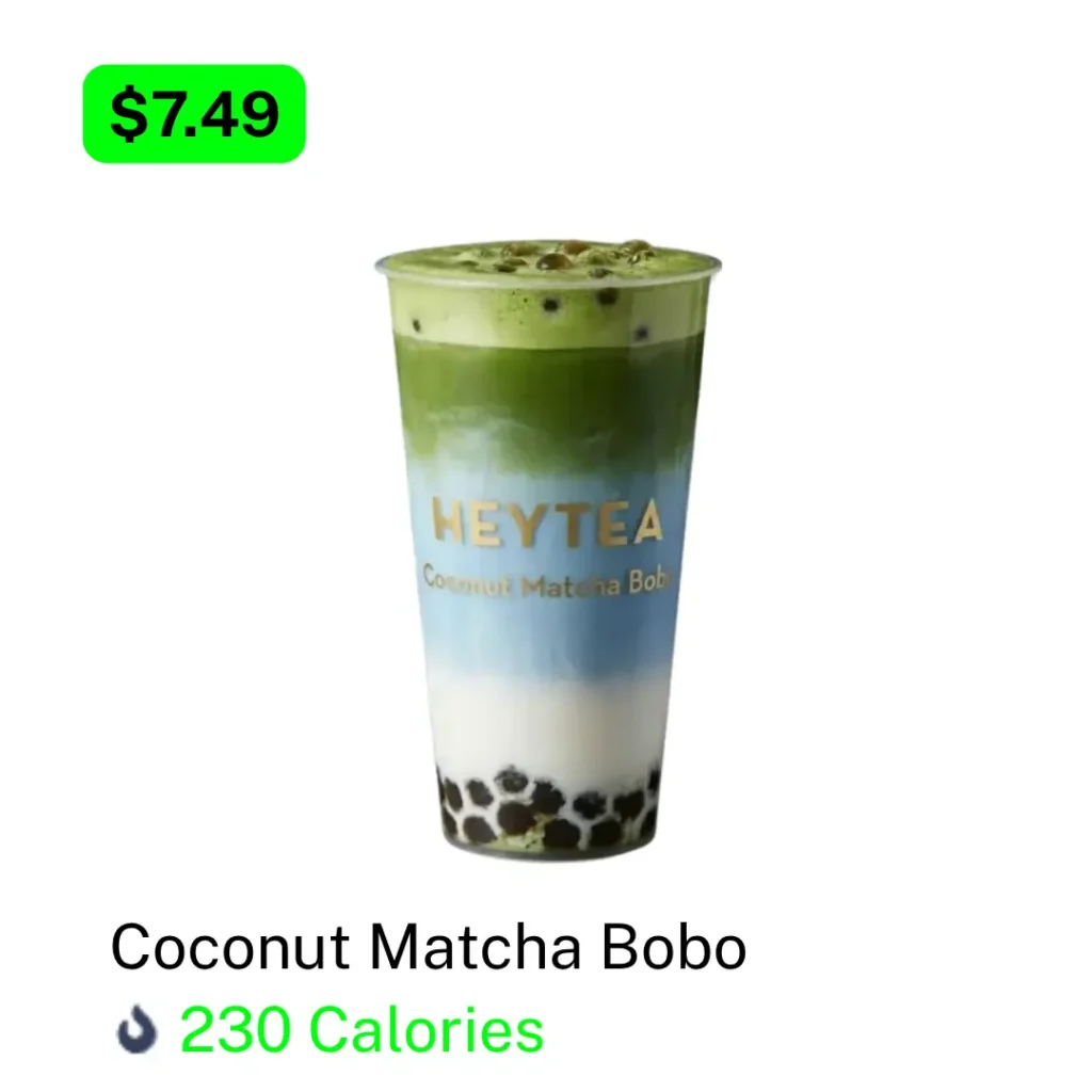 Heytea Matcha Menu HeyTea Coconut Matcha Bobo
